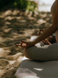 Woman doing yoga outdoors